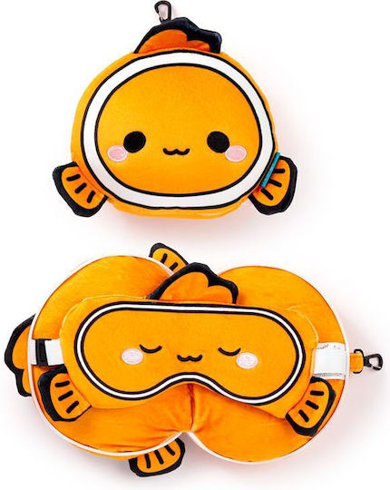 Relaxeazzz Adoramals Finley Clownfish Travel Pillow Eye Mask