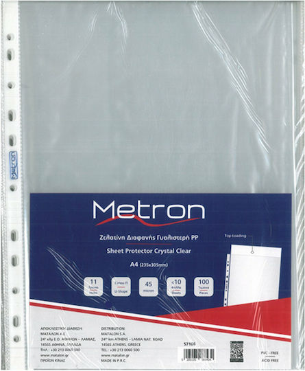 Metron Plastic Sleeve for Documents A4 with Holes and Reinforcement 57106