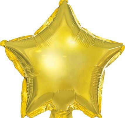 Composition with 25 Balloons Foil Gold Stars 19cm