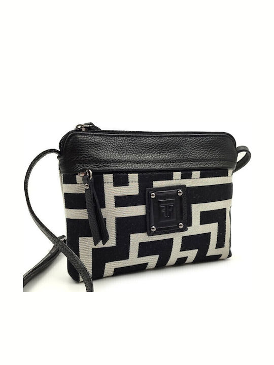 Leder Damentasche Schultertasche Schwarz