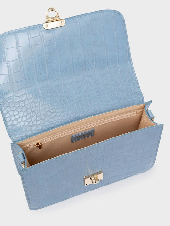 Enriketa Women's Shoulder Crossbody Bag Crocodile Light Blue