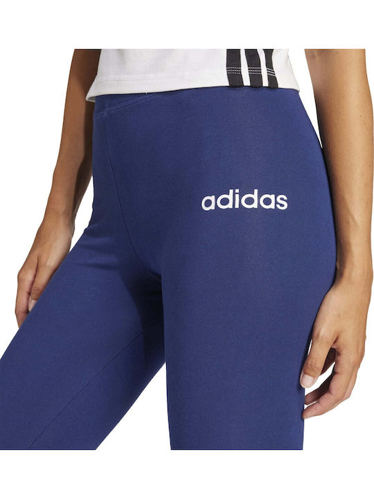 Essentials Linear Cotton Training Γυναικείο Cropped Κολάν Ψηλόμεσο Μπλε