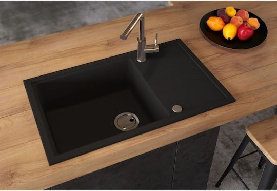 Alveus Intermezzo Drop-In aus Flüssiger Granit M78xB48cm Schwarze