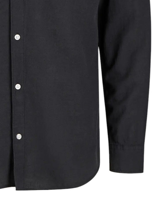 Long-sleeved Linen Shirt Black