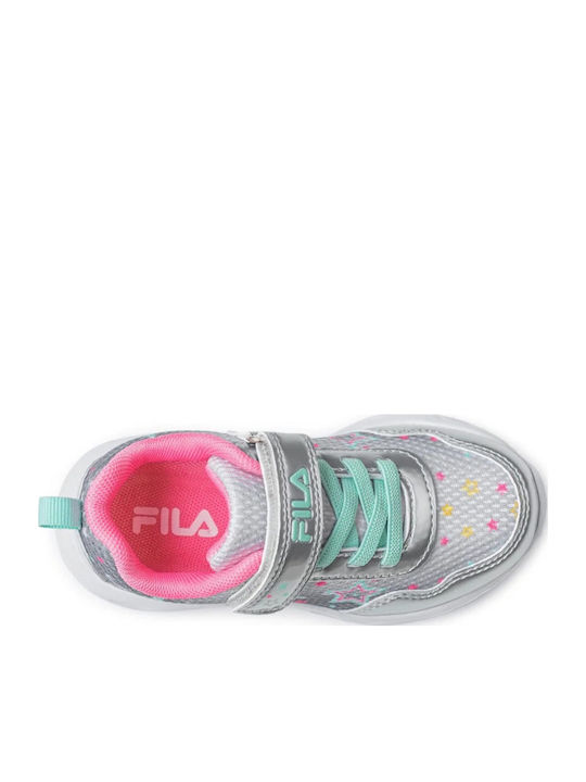 Blink Παιδικά Sneakers με Σκρατς & Φωτάκια Ασημί