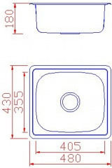 Geman 424-BL604 Ένθετος Inox Σατινέ Μ45xΠ50cm Ασημί