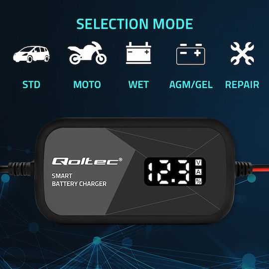 Qoltec Φορτιστής Μπαταρίας Αυτοκινήτου 12V