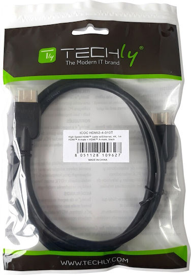 Techly HDMI 2.0 Premium High Speed 4K 60Hz HDR Cable HDMI Male - HDMI Male 2m Black