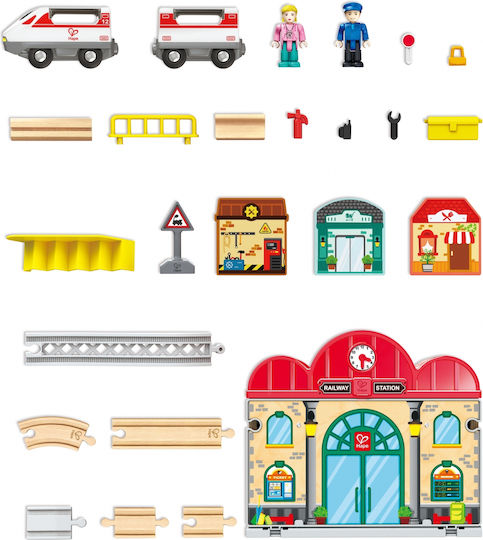 Hape Set with Train made of Wood for 3+ years+ Years