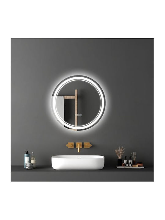 Vevor Round Bathroom Mirror Led made of Plastic 60x60cm White