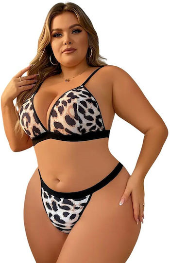 Women's Plus Size Set Annamu Leopard A-1026