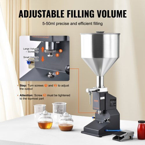 Vevor Pneumatic Liquid Filling Machine 5-50ml Stainless Steel Pedal Milk Water Juice Cosmetics Lotion Lsgytgzjqd56yvzdov0
