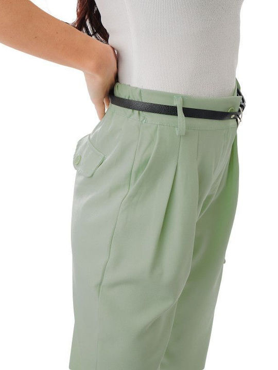 Pistachio Pleated Trousers