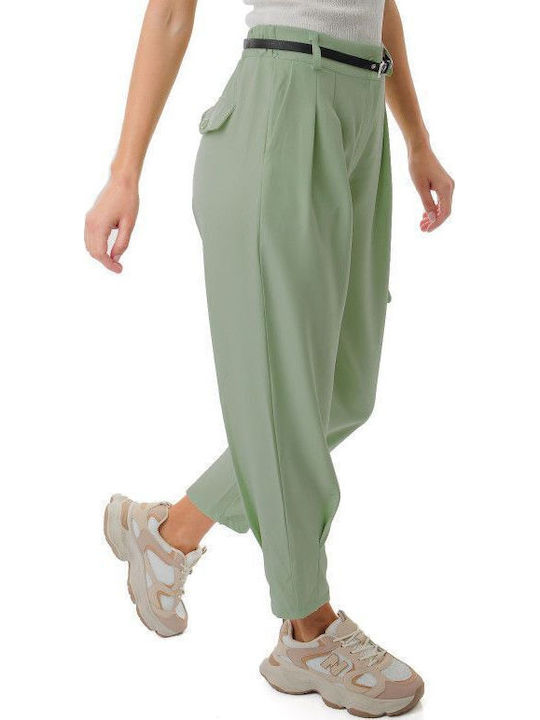 Pistachio Pleated Trousers