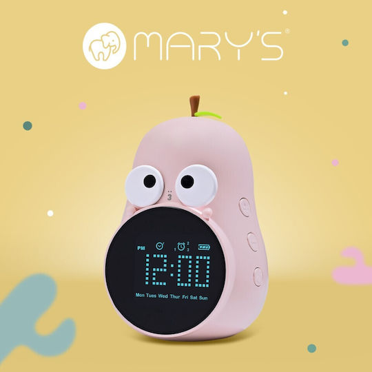 Mary's Tabletop Digital Clock Plastic with Pink Alarm Clock MW20778