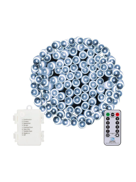 Outdoor Garden Lighting Installation 9 Meters 120 LEDs Battery-Operated White