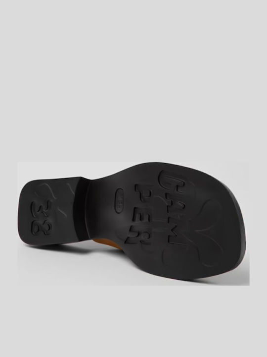 Dana Leather Women's Flat Sandals in Brown Color
