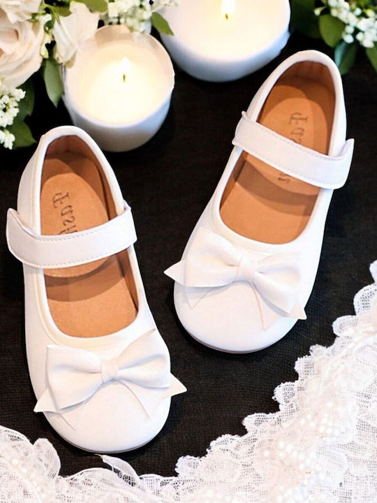Kinder Pumps & Ballerinas mit Bügel- und Schleifenverschluss Weiße