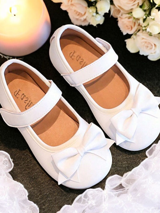 Kinder Pumps & Ballerinas mit Bügel- und Schleifenverschluss Weiße