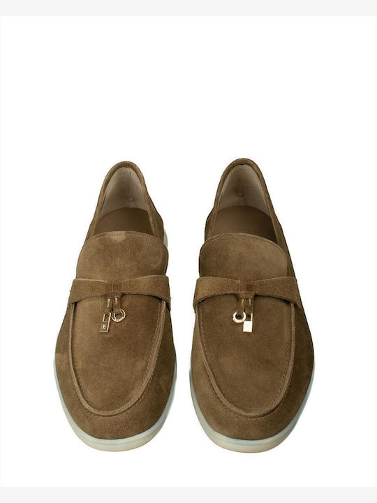 Suede Ανδρικά Loafers σε Πράσινο Χρώμα