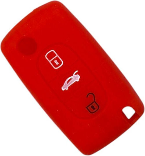Husă Cheie Silicon Peugeot Citroen 3 Butoane Albastră