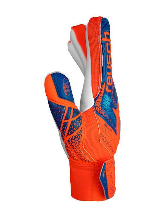 Reusch Attrakt Starter Solid Finger Support Kids Goalkeeper Gloves Orange
