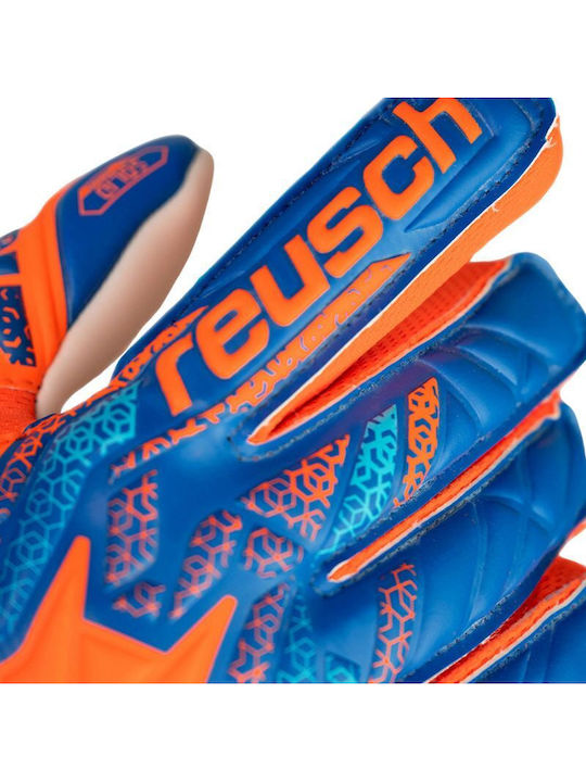 Reusch Attrakt Starter Solid Finger Support Kids Goalkeeper Gloves Orange