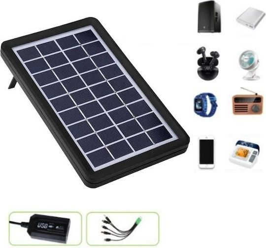Gdsuper GD-100s Ηλιακό Panel Φορτιστής 15W με USB Output (Επαναφορτιζόμενων Μπαταριών / Μπαταριών Αυτοκινήτου / Φορητών Συσκευών) (81009YHU00BK)