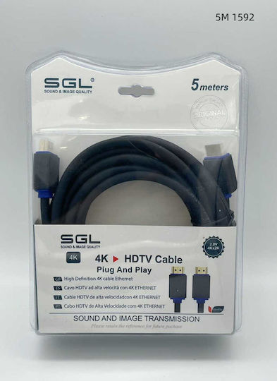 SGL Cable HDMI male - HDMI male 5m Μαύρο