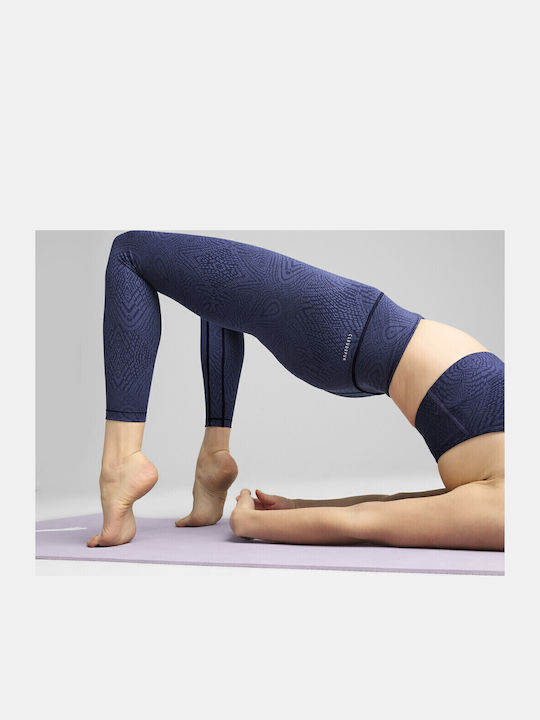 Colanti de femei Cropped Colanti Talie inalta Blue Crystal