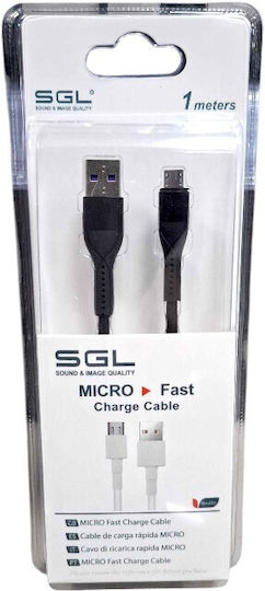 SGL Regular USB 2.0 to micro USB Cable Μαύρο 1m 1τμχ