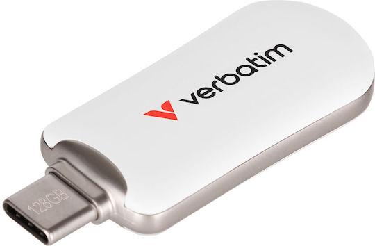 Verbatim 128GB USB 2.0 Stick με σύνδεση USB-C Λευκό