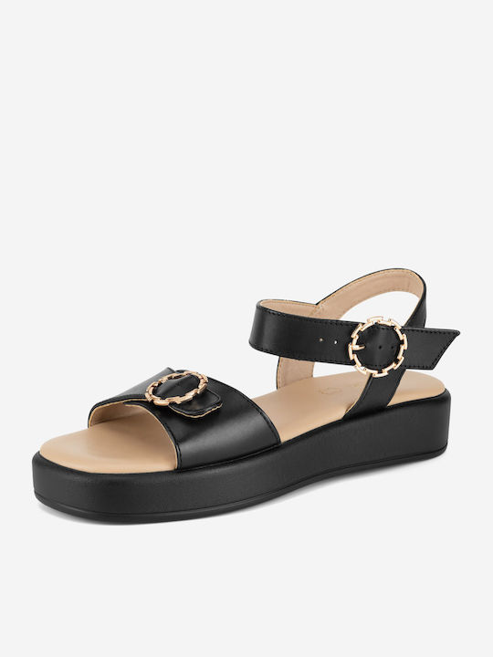 Sandale Casual Damă Flatforme Negre