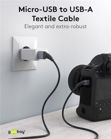Goobay Regular USB 2.0 to micro USB Cable Γκρι 2m 49283 1τμχ