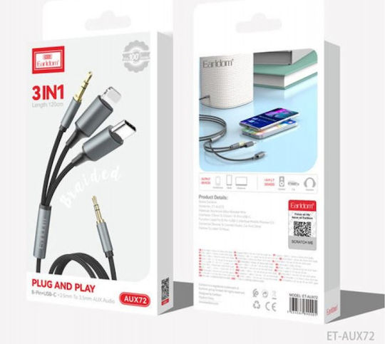 Earldom Converter 3.5mm Male To 3.5mm Thunderbolt USB-C Female 1 Piece ET-AUX72
