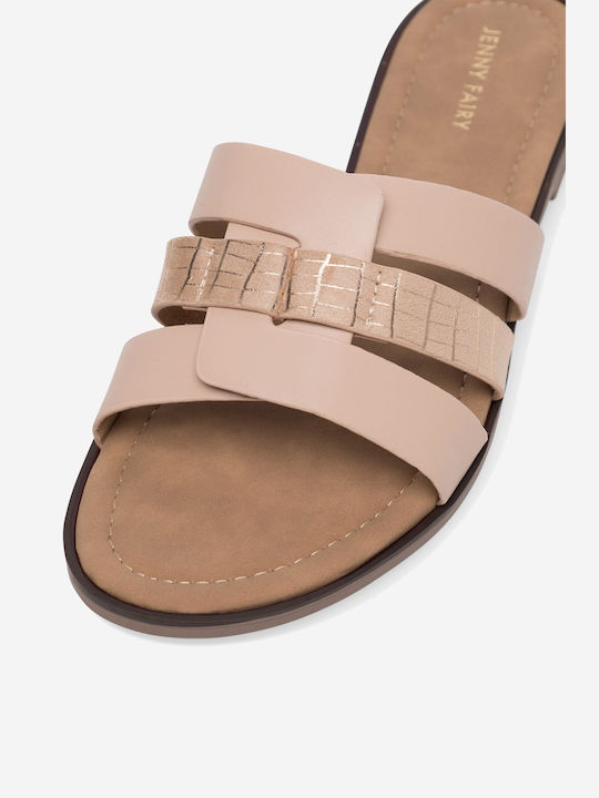 Flache Sandalen für Damen in Beige Farbe