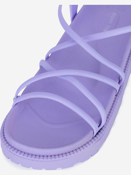 Flache Sandalen für Damen Flatforms in Lila Farbe