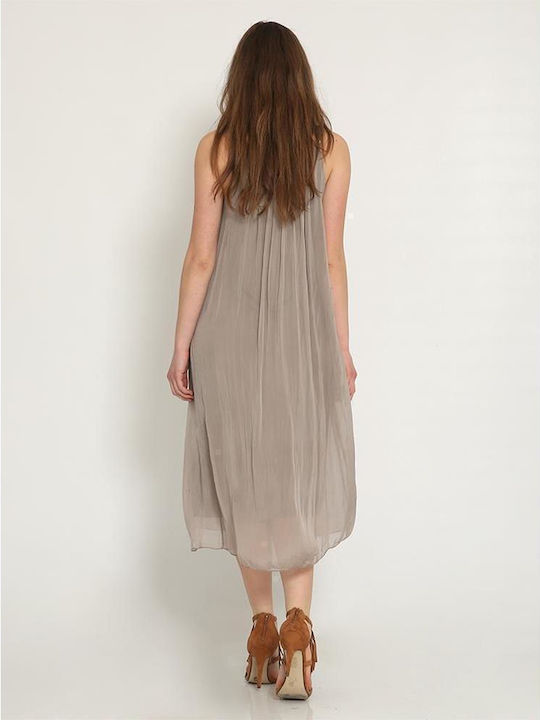 Rouxaki Sequin Dress Evening Beige