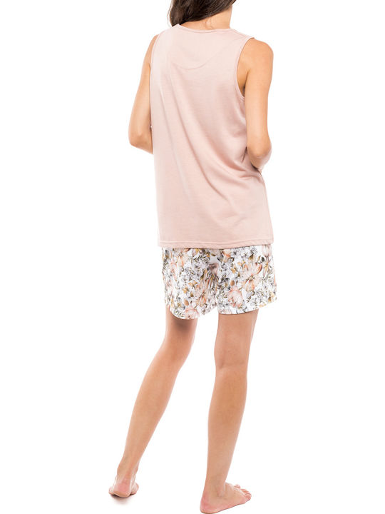 Pink Label Καλοκαιρινό Γυναικείο Σετ Πιτζάμας Βαμβακερό Yellow Pink Label Καλοκαιρινό Γυναικείο Σετ Πιτζάμας Βαμβακερό Yellow