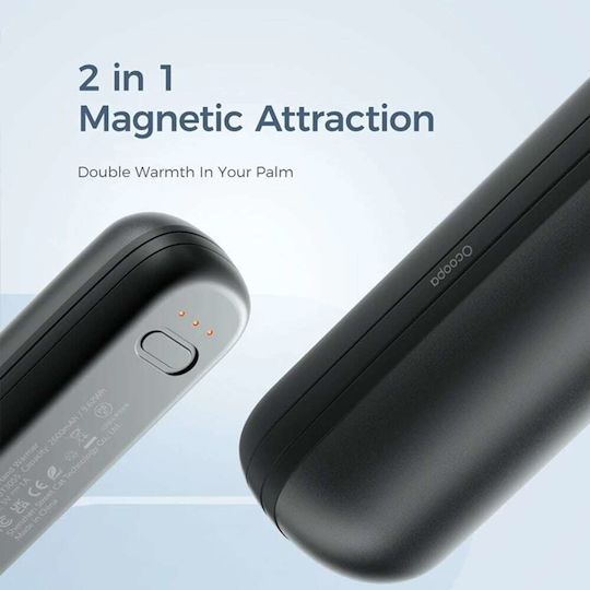 Ocoopa Handwärmer Ut2s Mini Ut2s-mini-bk Typ-C Powerbank Magnetisches Design Magtwins 2x 2600mAh Schwarz
