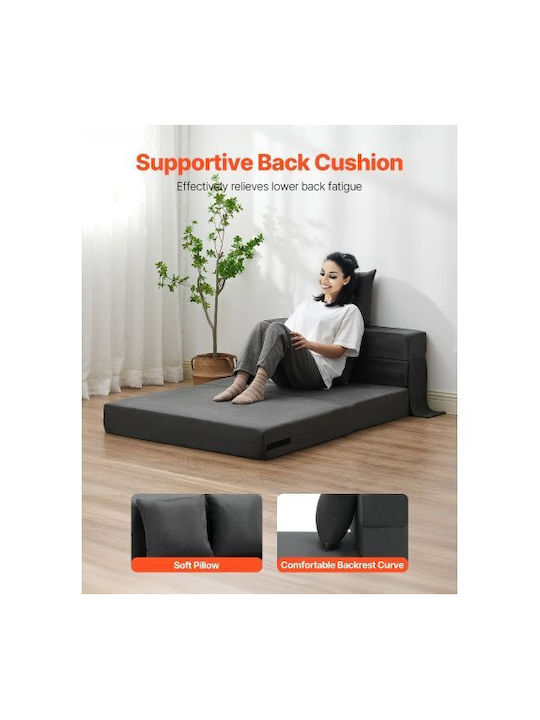 Multifunctional Bean Bag Sofa Dark Gray 195x100.5x15cm