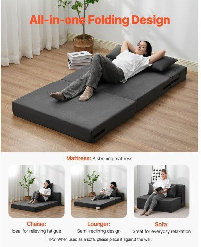 Vielseitiger Sitzsack & Pouf Dunkelgrau 195x100,5x15cm