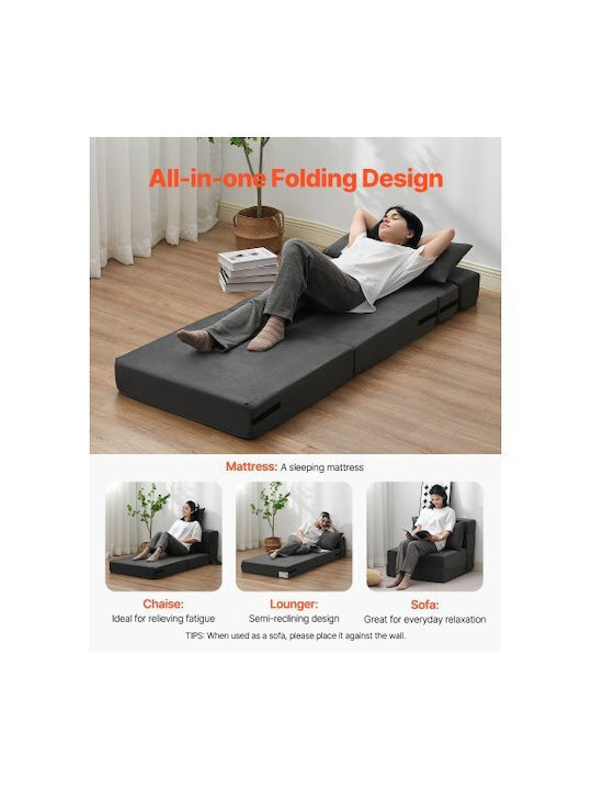 Multifunctional Bean Bag Sofa Dark Gray 186x73x15cm