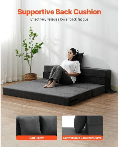 Multifunctional Bean Bag Chair Sofa Dark Gray 206x154.5x15cm