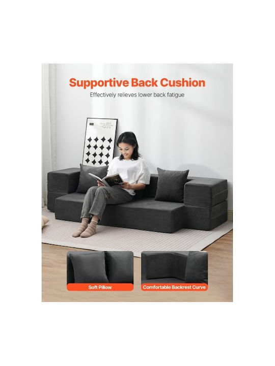 Vielseitiger Sitzsack & Pouf Dunkelgrau 103x193x22,5cm