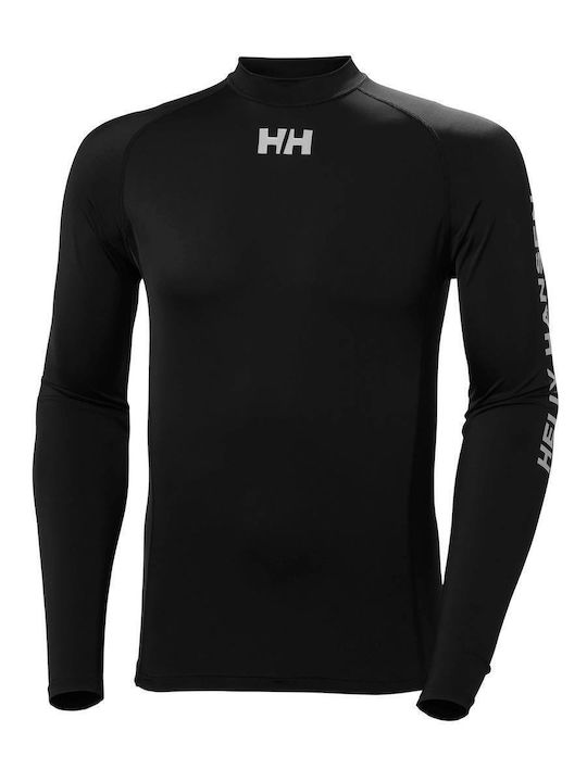 Helly Hansen Waterwear UPF 50+ Men Long Sleeve Sun Protection Shirt Black