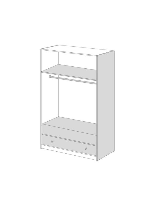 Double Door Wardrobe with Loft Latte 102x60x233cm