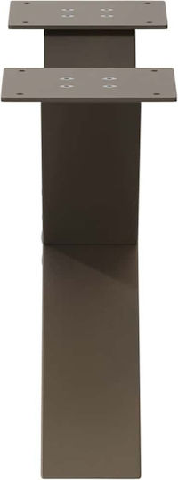 vidaXL Metallic Furniture Leg 2 Pieces Suitable for Table / Coffee Table / Office 50x30cm Brown