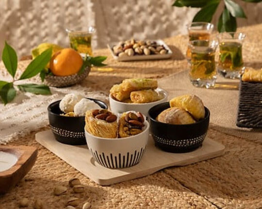 Secret de Gourmet Κεραμική Ορντεβιέρα 4 Θέσεων με Βάση Πολύχρωμη Ø5xY6.5cm Π22.8xΜ22.8xΥ6.5cm 4τμχ