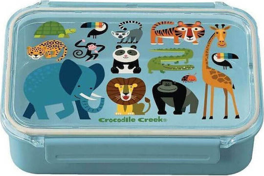 Crocodile Creek Bento Φίλοι της Ζούγκλας Πλαστικό Παιδικό Δοχείο Φαγητού Πράσινο 17.8 x 13.3 x 5.7εκ.